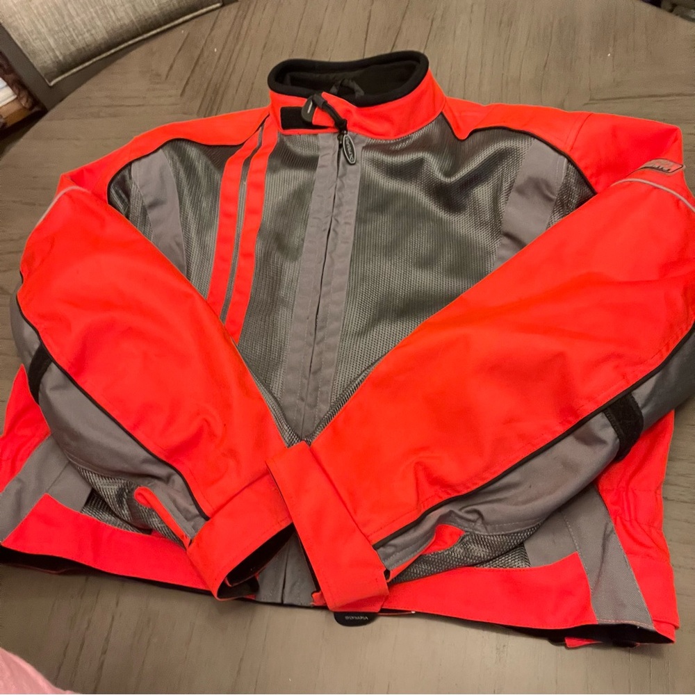 Red and Gray Performance Jacket with Sporty Design